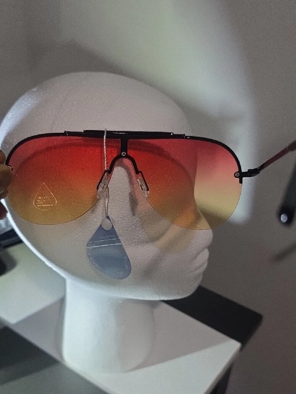 Gradient Shield Sunglasses - Red/Orange/Yellow Tint